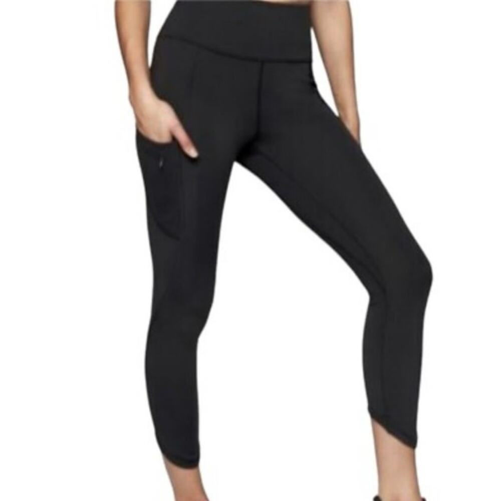 Athleta All In Capri Pocket Leggings Black Size XS High Rise Activewear Gym EUC!